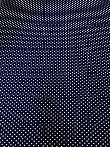 Weiße kleine Sterne auf blauem Polyester Spandex Stoff Meterware - Bild 1 von 3
