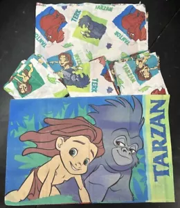 Disney Tarzán Ropa de Cama Doble Cara Funda de Almohada, Sábana Plana, 3 Cortinas*Lote de 5* - Imagen 1 de 10