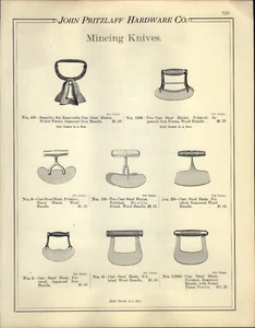 1903 PAPER AD Mincing Knife Cast Steel Blade Butcher Chopper Beatty Cleaver - Picture 1 of 2