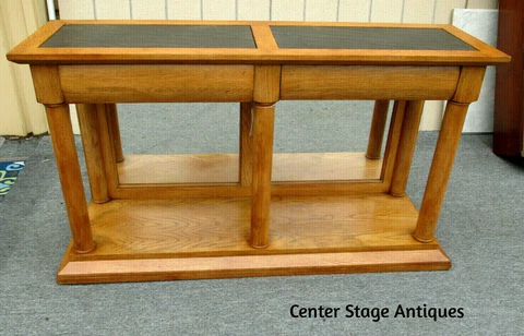 59337 Oak Console Hall Table with Slate Inserts Cover