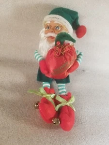 Vintage Santa Christmas Trimmeries Bradford Novality Poseable Original Pack - Picture 1 of 3