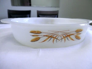 Fire King Wheat Pattern Handled Cake Pan #450 1960’s - Picture 1 of 4