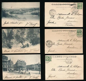 SWITZERLAND 1901 EARLY UB PPCs GENEVA VIEWS USED to ARCACHON FRANCE - Foto 1 di 3