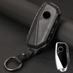For Bmw Ix I7 2 3 4 5 Series X3 X5 2024 Genuine Leather Key Chain Fob Cover Case - Picture 1 of 12