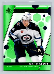 2022-23 SP Auténtico #184 Jeff Malott (RC) - Futuro Reloj Verde 177/199-Jets - Imagen 1 de 2