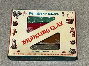 Vintage Plast-I-Clay Modeling Clay  in  Original Box  No. 7K  (Never Opened) - Picture 1 of 6