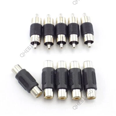 Dual RCA Male to male adapter Coupler female to female connector AV cable 19H - Image 1 of 4