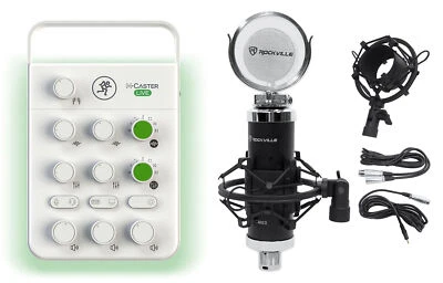 Mackie M Caster Live White Streaming Podcasting Smartphone/USB Mixer+Microphone - Image 1 of 4