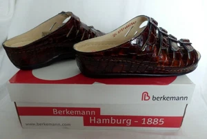 Berkemann Atlanta Hassel Kroko Pantoletten Hausschuhe Braun Gr. 36 1/3 Neu - Bild 1 von 6