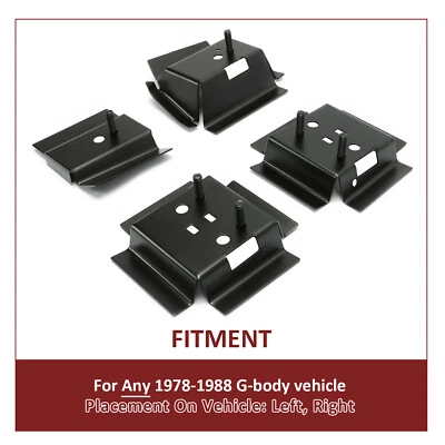 Soporte de montaje de riel de asiento de cubo para Buick/Chevy Malibu Regal para 78-88 G-Body 4 piezas Foto 1 de 4