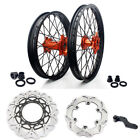 21"/ 18" Spoked Wheels Rims Discs Set For KTM 125-540 SX EXC SXS EXC-F SXF XC-W