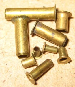 20 Hohlnieten Rohrnieten aus Messing unterschiedliche Abmessungen - Bild 1 von 4