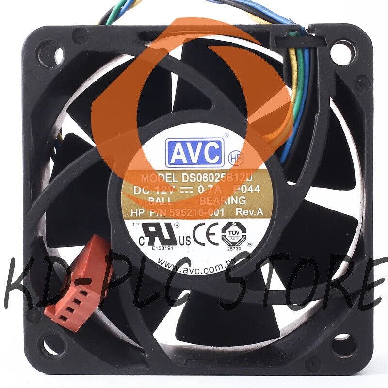 2pcs AVC DS06025B12U P011 60mm 6cm DC 12V 0.70A Pwm server inverter cooling fan - Image 1 of 3