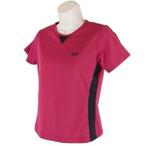 Reebok S Athletic Shirt Dark Pink Navy Blue Quick Dry Knit Top Short Sleeves - Picture 1 of 4