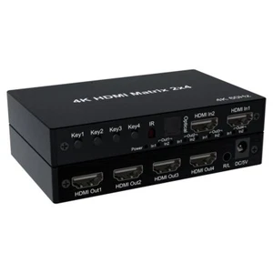 2X4 HDMI 3D True Matrix Switch Splitter 2 In Source 4 Out Display W/ Remote 4K - Picture 1 of 5