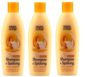 3x 250ml Swiss O Par Milch und Honig Shampoo Spülung Haarpflege Honig