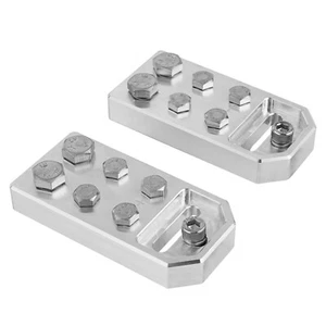 6 Spot Battery Terminal Lug Style Bolt Down Post Electrical Grade Aluminum Pair - Picture 1 of 10
