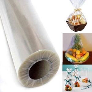 Flowers 3000x40cm Crafts Food Baskets Toddmomy Clear Cellophane Wrap Roll Santa Claus Pattern Gift Wrappings 2.5 Mil Thick Cellophane Wrapping Paper for Christmas Gifts