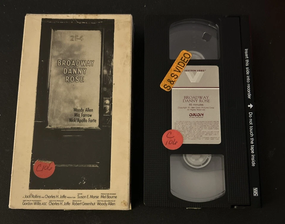 Broadway Danny Rose VHS Tape Woody Allen Mia Farrow Nick Apollo Forte Former Ren - Image 1 of 4