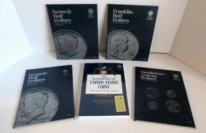 Whitman Coin Folders 9698 9032 9023 9699 Plus Blue Book 1993 Vintage Never Used - Picture 1 of 12
