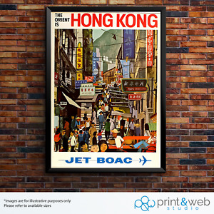 Hong Kong Vintage Travel Poster Print Wall Art Home Decor No Frame