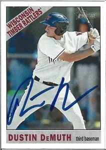 2015 Topps Heritage Minors Dustin DeMuth Signed Card - Picture 1 of 1