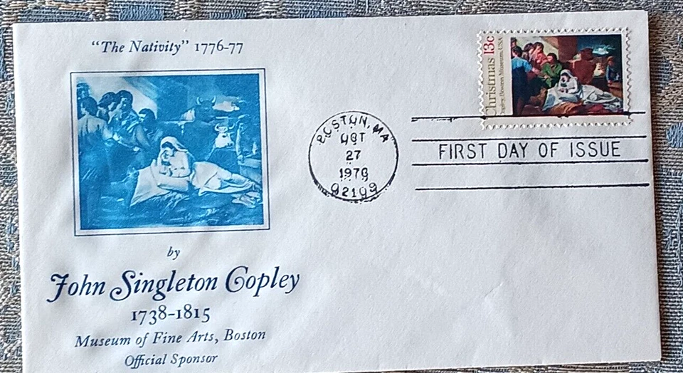 MADONNA & CHILD NATIVITY SCENE COPLEY ART CHRISTMAS 1976 BOSTON MUSEUM CACHET FD - Image 1 of 1