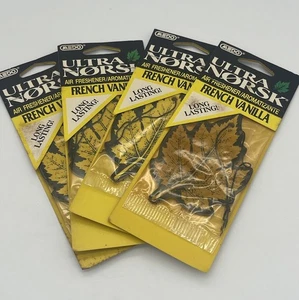 Vintage 1994 Ultra Norsk French Vanilla Car Air Freshener Hanging Lot of 4 - Picture 1 of 2