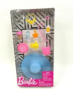 Barbie Doll Accessories Pack Beach Vacation Set Blue Hat Camera  Mattel 2018 - Picture 1 of 6