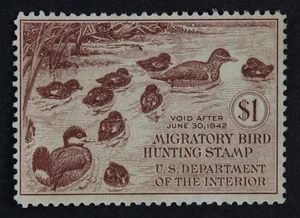 CKStamps: US Federal Duck Stamps Collection Scott#RW8 $1 Unused NG  - Picture 1 of 2
