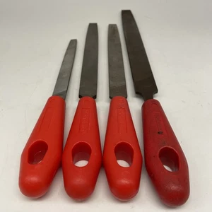 Vintage Nicholson File Set Large Bastard USABlack Diamond Excellent Red Handle - Picture 1 of 7
