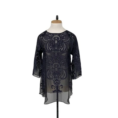 Calypso St Barth Silk Blend Burnout Tunic Sheer Sheath Dress Beach Cover S/M - Image 1 of 4