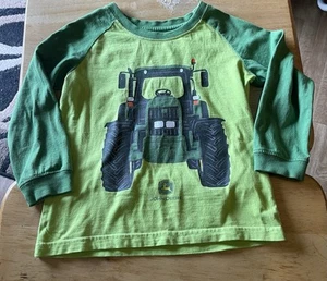 Boys John Deere 2-Tone Green/Yellow Tractor Coming Going T-Shirt Size 3T - Picture 1 of 3