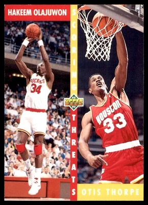 Hakeem Olajuwon / Otis Thorpe ST 1992-93 Upper Deck #501 Rockets NBA READ - Image 1 of 2