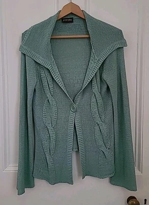 Principles Pale Green Knit Cardigan UK Size 14 45% Cotton, 55% Acrylic - Image 1 of 4