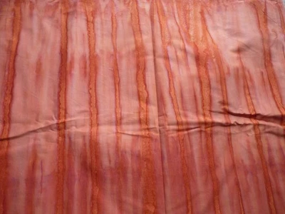 Tela de algodón teñida a mano con tinta 44” X 2,5 yardas ÚNICA rayas rojas naranjas Foto 1 de 2