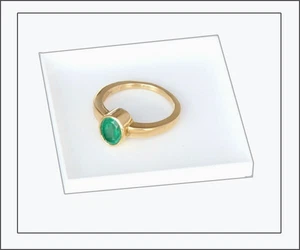 Smaragd 1,1ct -  Repräsentativer Ring Gelbgold- von Greenfire - Bild 1 von 9