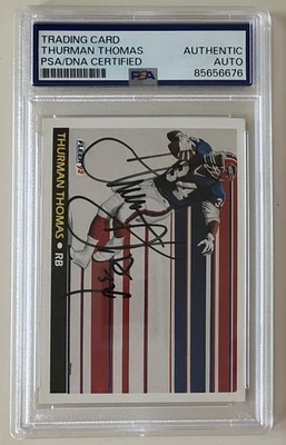 Thurman Thomas 1992 PSA/DNA Authentic Auto Card, Buffalo Bill NFL HOF Autograph - Image 1 of 4