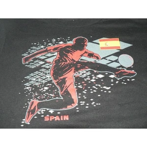 Gen2 Kids National Soccer Apparel Spain T-Shirt Black/Red/Grey Size 7 - Picture 1 of 2