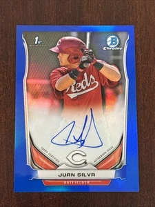 2014 Bowman Chrome Prospect Auto Blue Refractor /150 Juan Silva #BCAP-JS Auto - Picture 1 of 2