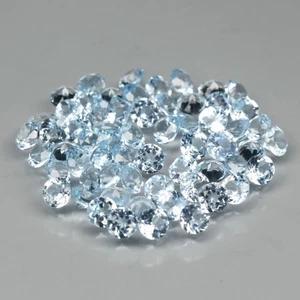 💎 4.08ct 71pcs Lot Round Natural Sky Blue Topaz - Brazil Gems - Picture 1 of 5