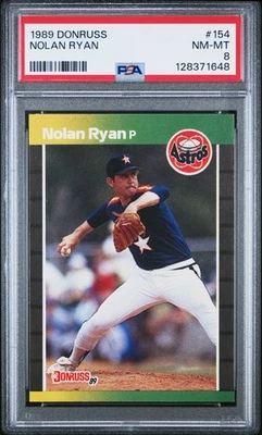 1989 DONRUSS #154 NOLAN RYAN PSA 8 - Image 1 of 2