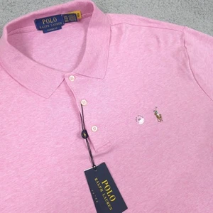 Polo Ralph Lauren Poloshirt Herren XXL meliert rosa weiche Baumwolle NEU mit Fehler - Bild 1 von 14