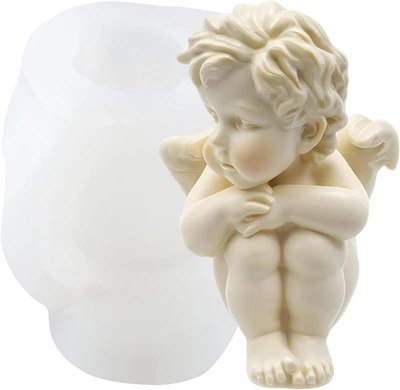 Moldes de velas de silicona de ángel Molde de fundición de resina de ángel para hacer velas aromáticas Foto 1 de 4