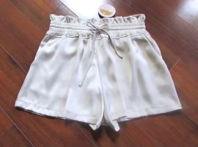 MUSTARD SEED ~ New NWT Small ~ HIGH WAIST Paperbag Drawstring Pull-On Shorts c44 - Image 1 of 4