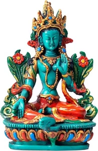 Buddha Statue, Home Decor Handmade 6" Colorful Spiritual Indoor Outdoor Figure - Picture 1 of 8