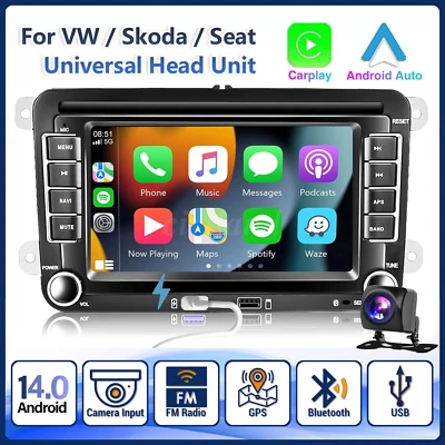 7" Car Stereo Radio GPS Apple Carplay Android 14 For VW Volkswagen Jetta Passat - Image 1 of 4