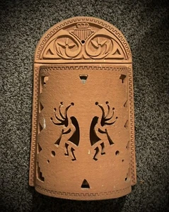 TERRY SLONAKER Terra Cotta KOKOPELLI Lámpara Aplique Cerámica Suroeste - Imagen 1 de 20