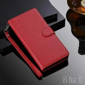 For iPhone SE 2020 XR 8 7 6s 11 Pro Removable Magnetic Leather Wallet Case Cover - Picture 1 of 49