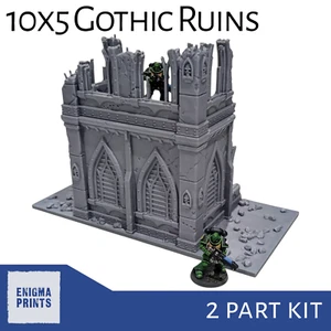 Rovine gotiche 10x5 (finestre chiuse) - Wargaming da tavolo terreno stampato in 3D 28 mm - Foto 1 di 9